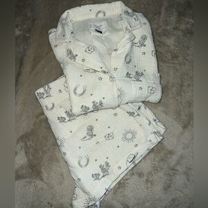 American Eagle Pajama Set with Western Print